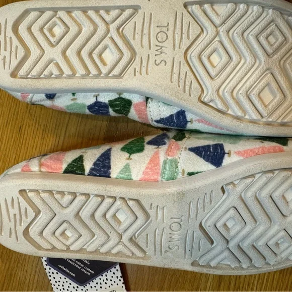 TOMS X Paper Source White/Bottle Brush Trees Alpargata Ortholite Slip-On Shoes 7 - Picture 4 of 7